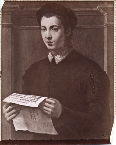 Löwy, Josef — Rossi de' Francesco (Salviati Francesco) - (?) - sec. XVI - Ritratto di giovane uomo con lettera — insieme